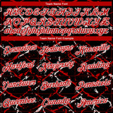 Custom Black Red-White 3D Pattern Chain Link Cracked Performance T-Shirt