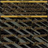 Custom Black Steel Gray-Old Gold 3D Pattern Diagonal Stripe Speed Line Performance T-Shirt
