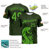 Custom Green Aurora Green-Black 3D Pattern Tribal Snake Performance T-Shirt