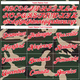 Custom Green Fire Red Olive-White 3D Pattern Camouflage Performance T-Shirt