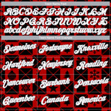 Custom Black White Red-Gray 3D Pattern Christmas Buffalo Check Performance T-Shirt