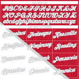 Custom Red White-Gray 3D Pattern Subtle Diagonal Split Performance T-Shirt