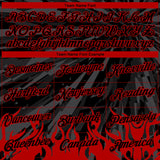 Custom Black-Red 3D Pattern Dragon Fire Flame Performance T-Shirt