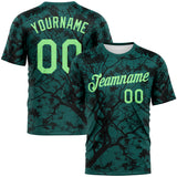 Custom Midnight Green Pea Green-Black 3D Pattern Arbol Jungle Camo Performance T-Shirt
