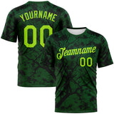 Custom Green Neon Green-Black 3D Pattern Arbol Jungle Camo Performance T-Shirt