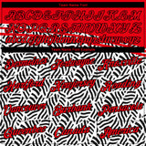 Custom Fire Red Black-White 3D Pattern Azteca Performance T-Shirt