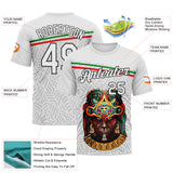 Custom White Gray-Black 3D Pattern Azteca Performance T-Shirt