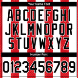 Custom Red Black-White 3D Pattern Vertical Stripe Classic Performance T-Shirt