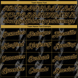 Custom Black Steel Gray-Old Gold 3D Pattern Grunge Slash Performance T-Shirt