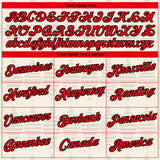 Custom Cream Fire Red-Black 3D Pattern Geometric Diamond Classic Performance T-Shirt