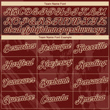 Custom Burgundy-City Cream 3D Pattern Tonal Brush Subtle Grunge Performance T-Shirt