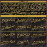 Custom Black-Old Gold 3D Pattern Tonal Brush Subtle Grunge Performance T-Shirt