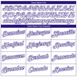 Custom White-Dark Purple 3D Pattern Zigzag Step Fade Effect Performance T-Shirt