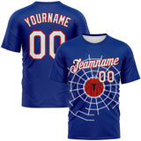 Custom Royal White-Red 3D Pattern Spiderman Performance T-Shirt