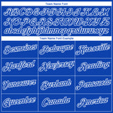 Custom Thunder Blue-White 3D Pattern Geometric Letter Chevron Stripe Performance T-Shirt