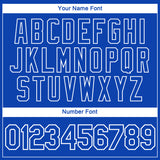 Custom Thunder Blue-White 3D Pattern Geometric Letter Chevron Stripe Performance T-Shirt