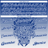 Custom Royal-White 3D Pattern Azteca Degrade Effect Performance T-Shirt