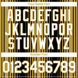 Custom Black White-Old Gold 3D Pattern Vertical Stripe Classic Performance T-Shirt