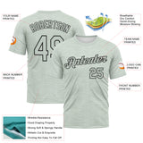 Custom Pea Green-Black 3D Pattern Subtle Lineal Performance T-Shirt