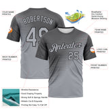 Custom Steel Gray Gray-Black 3D Pattern Diagonal Color Block Classic Performance T-Shirt