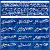 Custom Royal Blue-White 3D Pattern Pixel Vertical Stripe Hexagon Performance T-Shirt