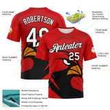Custom Red White-Black Animal Cardinal Mascot Performance T-Shirt