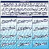 Custom White Sky Blue-Navy Gradient Dot Halftone Sportswear Performance T-Shirt
