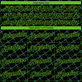Custom Black Blue-Aurora Green Diamond Crosshatch Sportswear Performance T-Shirt