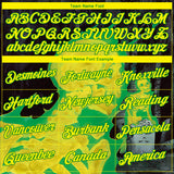 Custom Black Light Yellow-Grass Green Skull Gothic Distressed Grunge Performance T-Shirt