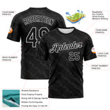 Custom Black Gray-White Subtle Tonal Print Sportswear Performance T-Shirt