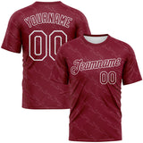 Custom Crimson-White Subtle Tonal Print Sportswear Performance T-Shirt