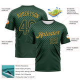 Custom Green-Old Gold Gradient Diamond Halftone Sportswear Performance T-Shirt