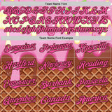 Custom Light Pink Pink Yellow-Brown Foodie Food Dessert Melting Cream Waffle Grid Authentic Baseball Jersey