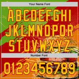 Custom Aurora Green Yellow-Red Foodie Fast Food Burger Authentic Baseball Jersey