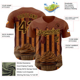 Custom Brown-Old Gold Foodie Food Dessert Chocolate Ice Cream Authentic Baseball Jersey