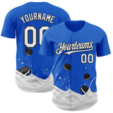 Custom Thunder Blue White-Black Foodie Food Cookies And Milk Authentic Baseball Jersey