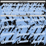 Custom Black Light Blue-White Torn Sharp Brush Stroke Splatter Performance T-Shirt
