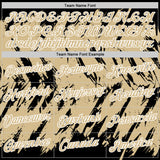 Custom Black Vegas Gold-White Torn Sharp Brush Stroke Splatter Performance T-Shirt
