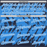 Custom Navy Powder Blue-White Torn Sharp Brush Stroke Splatter Performance T-Shirt