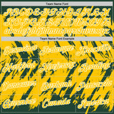 Custom Green Yellow-White Torn Sharp Brush Stroke Splatter Performance T-Shirt