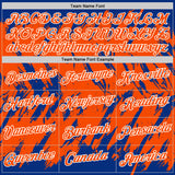 Custom Royal Orange-White Torn Sharp Brush Stroke Splatter Performance T-Shirt