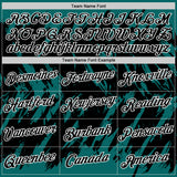 Custom Teal Black-White Torn Sharp Brush Stroke Splatter Performance T-Shirt