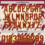 Custom Crimson Cream-Yellow Torn Sharp Brush Stroke Splatter Performance T-Shirt