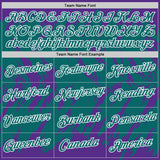 Custom Purple Teal-White Torn Sharp Brush Stroke Splatter Performance T-Shirt