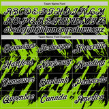 Custom Neon Green Black-White Torn Sharp Brush Stroke Splatter Performance T-Shirt