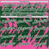 Custom Pink Green-White Torn Sharp Brush Stroke Splatter Performance T-Shirt