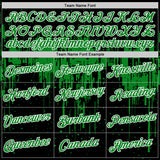 Custom Black Grass Green-White Dripping Splatter Paint Performance T-Shirt