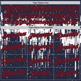 Custom Navy White-Red Dripping Splatter Paint Performance T-Shirt