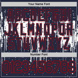 Custom Navy White-Red Dripping Splatter Paint Performance T-Shirt
