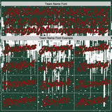 Custom Green White-Red Dripping Splatter Paint Performance T-Shirt